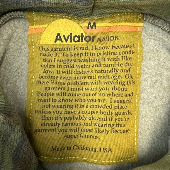 Aviator Nation Camo Texas Longhorns Relaxed Pullover Hoodie Size Medium Unisex - Picture 5 of 6